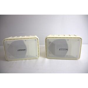 Bose Model 101 Music Monitor Speakers Pair White Vintage Home Audio- Untested
